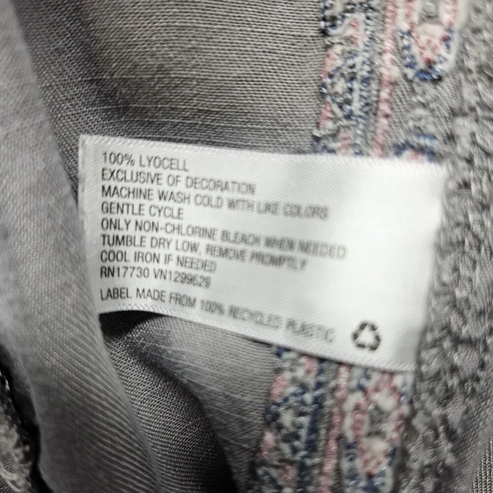 Knox Rose Gray Jogger Pants Size Embroidery Size Medium Boho Hippie Casual